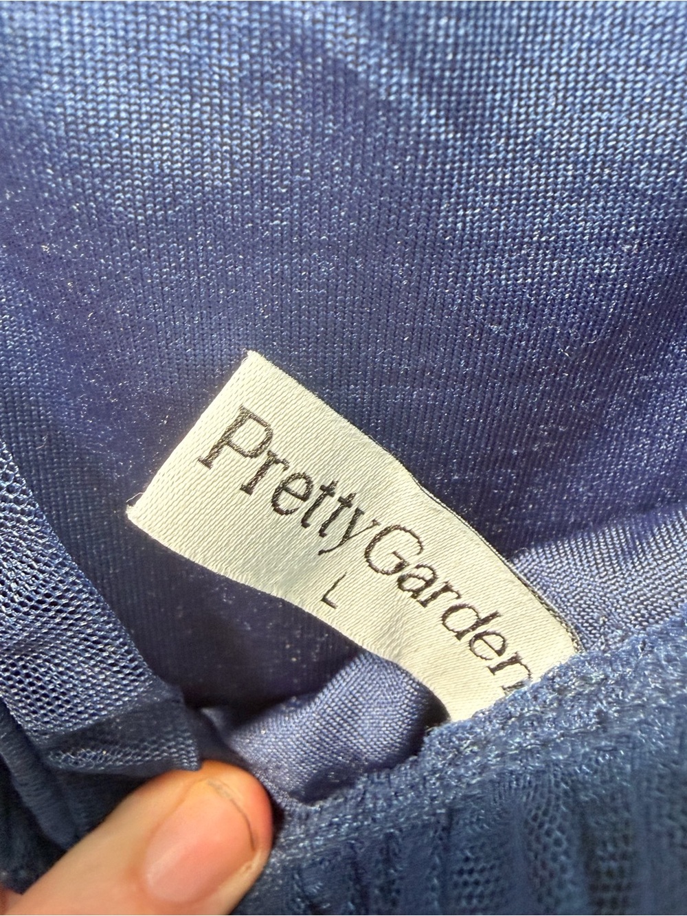 L Pretty Garden Navy Blue Tiered Tulle Dress - Picture 2 of 4